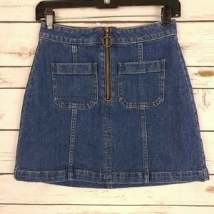 Madewell Denim Zip Mini Skirt Utility 25